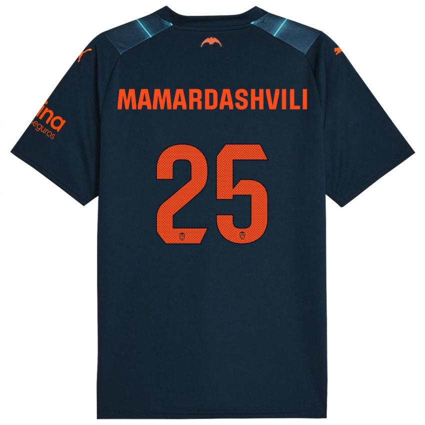 Kinder Giorgi Mamardashvili #25 Marineblau Auswärtstrikot Trikot 2023/24 T-Shirt Schweiz