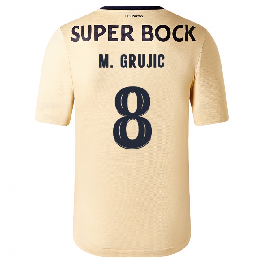 Kinder Marko Grujic #8 Beige-Gold Auswärtstrikot Trikot 2023/24 T-Shirt Schweiz