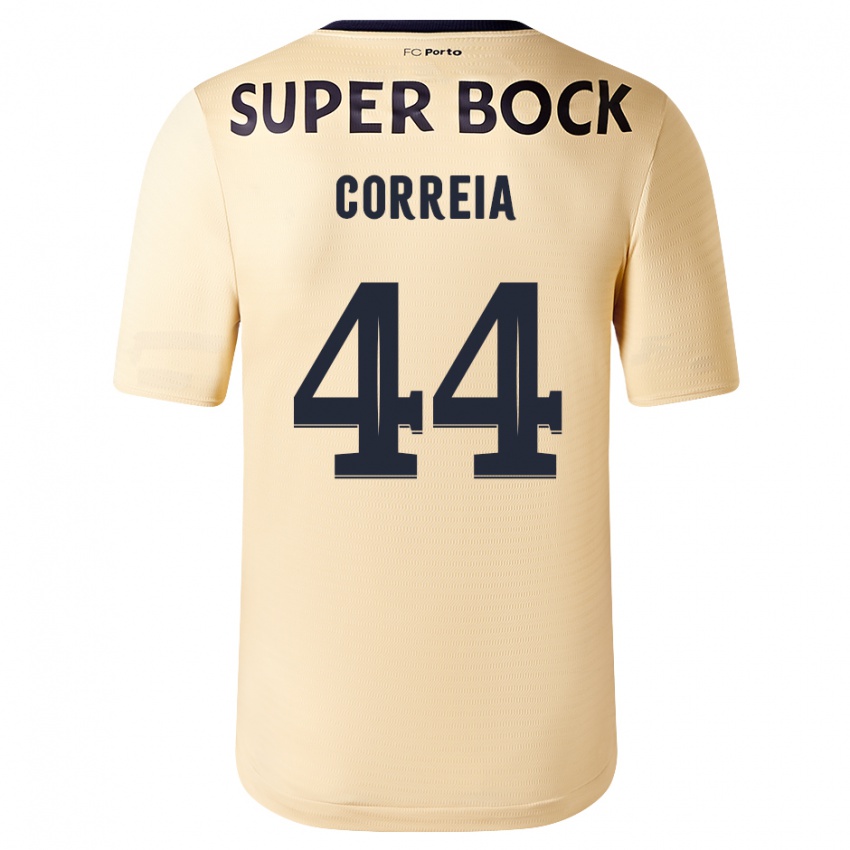 Kinder Romain Correia #44 Beige-Gold Auswärtstrikot Trikot 2023/24 T-Shirt Schweiz