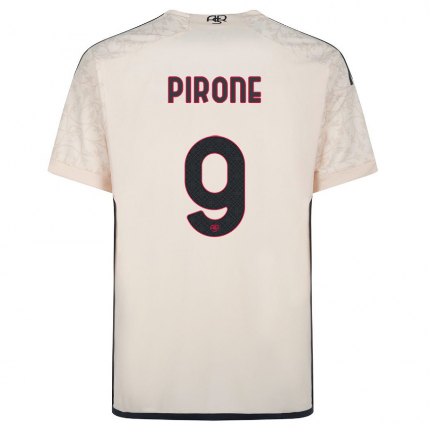 Homme Maillot Valeria Pirone #9 Blanc Cassé Tenues Extérieur 2023/24 T-Shirt Suisse