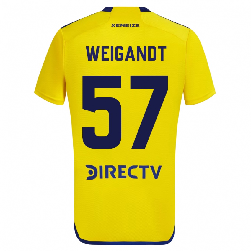 Herren Marcelo Weigandt #57 Gelb Auswärtstrikot Trikot 2023/24 T-Shirt Schweiz