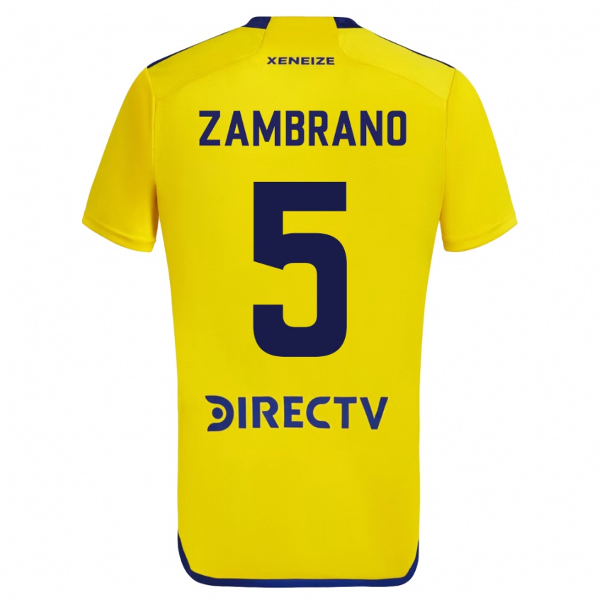 Herren Carlos Zambrano #5 Gelb Auswärtstrikot Trikot 2023/24 T-Shirt Schweiz