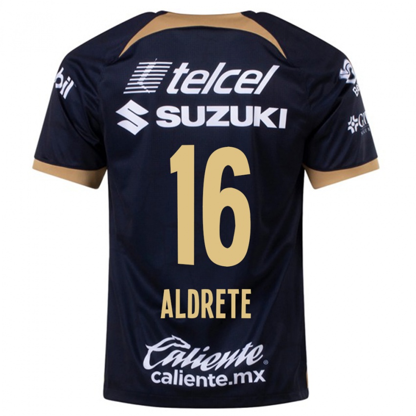 Homme Maillot Adrian Aldrete #16 Bleu Foncé Tenues Extérieur 2023/24 T-Shirt Suisse