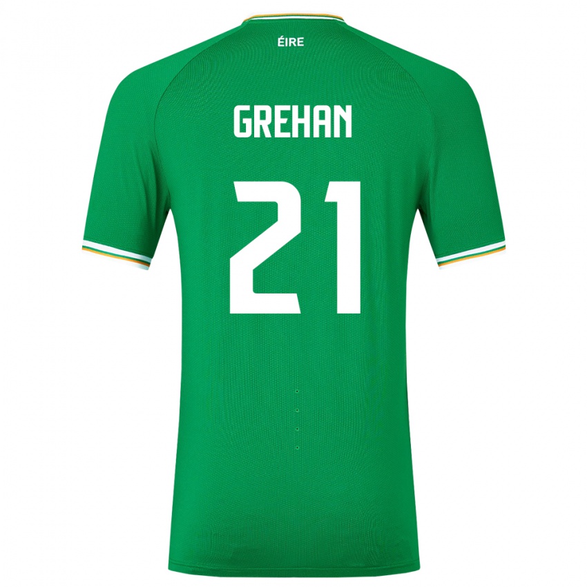 Kinder Irische Sean Grehan #21 Grün Heimtrikot Trikot 24-26 T-Shirt Schweiz