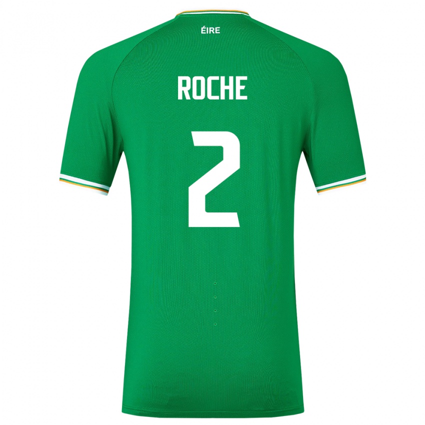 Kinder Irische James Roche #2 Grün Heimtrikot Trikot 24-26 T-Shirt Schweiz