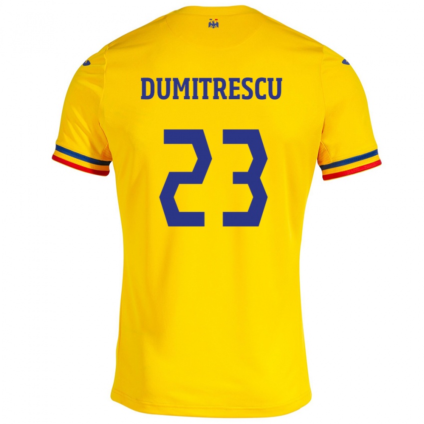 Kinder Rumänische Andres Dumitrescu #23 Gelb Heimtrikot Trikot 24-26 T-Shirt Schweiz