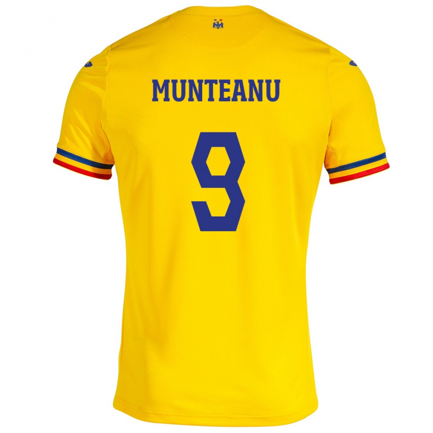 Kinder Rumänische Louis Munteanu #9 Gelb Heimtrikot Trikot 24-26 T-Shirt Schweiz