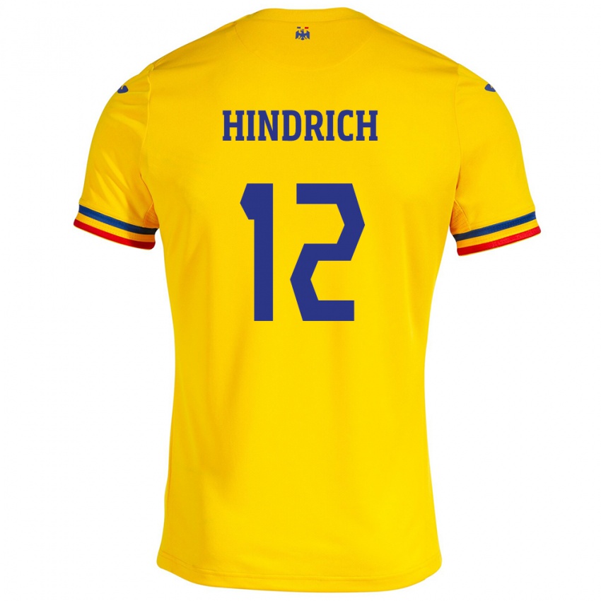 Kinder Rumänische Otto Hindrich #12 Gelb Heimtrikot Trikot 24-26 T-Shirt Schweiz