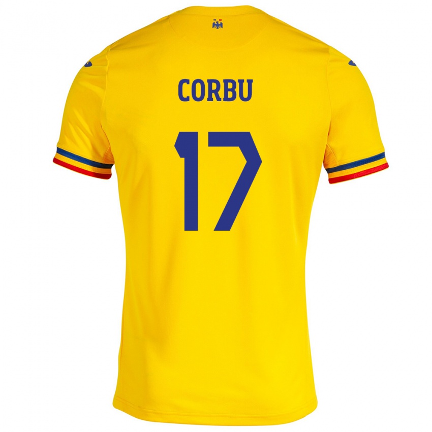 Kinder Rumänische Marius Corbu #17 Gelb Heimtrikot Trikot 24-26 T-Shirt Schweiz