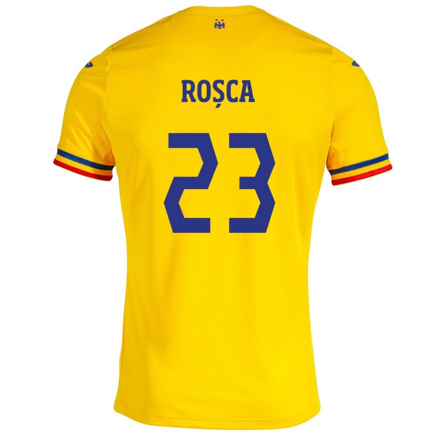 Kinder Rumänische Alexandru Roșca #23 Gelb Heimtrikot Trikot 24-26 T-Shirt Schweiz