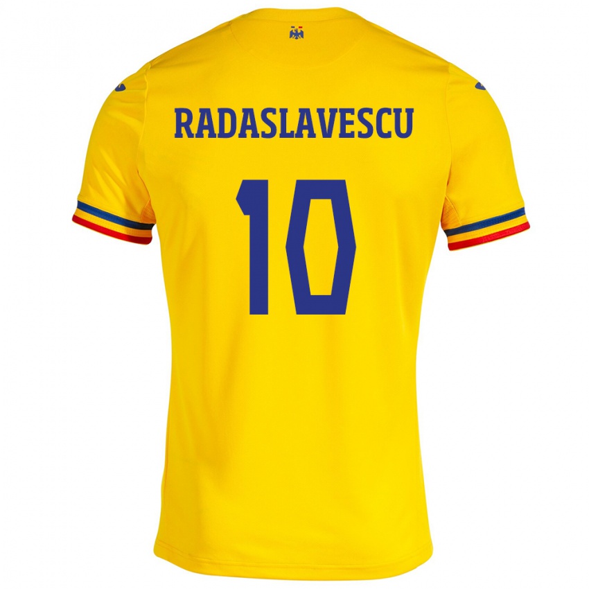 Kinder Rumänische Eduard Radaslavescu #10 Gelb Heimtrikot Trikot 24-26 T-Shirt Schweiz