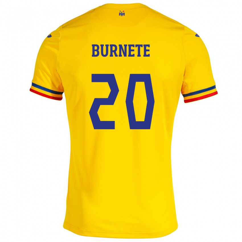 Kinder Rumänische Rareș Burnete #20 Gelb Heimtrikot Trikot 24-26 T-Shirt Schweiz