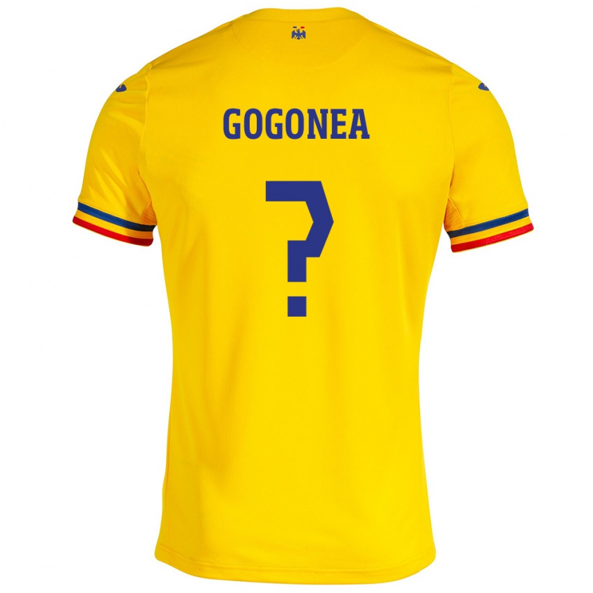 Kinder Rumänische Raul Gogonea #0 Gelb Heimtrikot Trikot 24-26 T-Shirt Schweiz