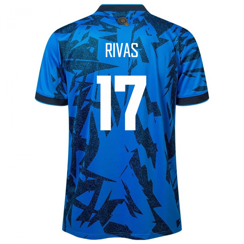 Kinder El Salvador Eduardo Rivas #17 Blau Heimtrikot Trikot 24-26 T-Shirt Schweiz