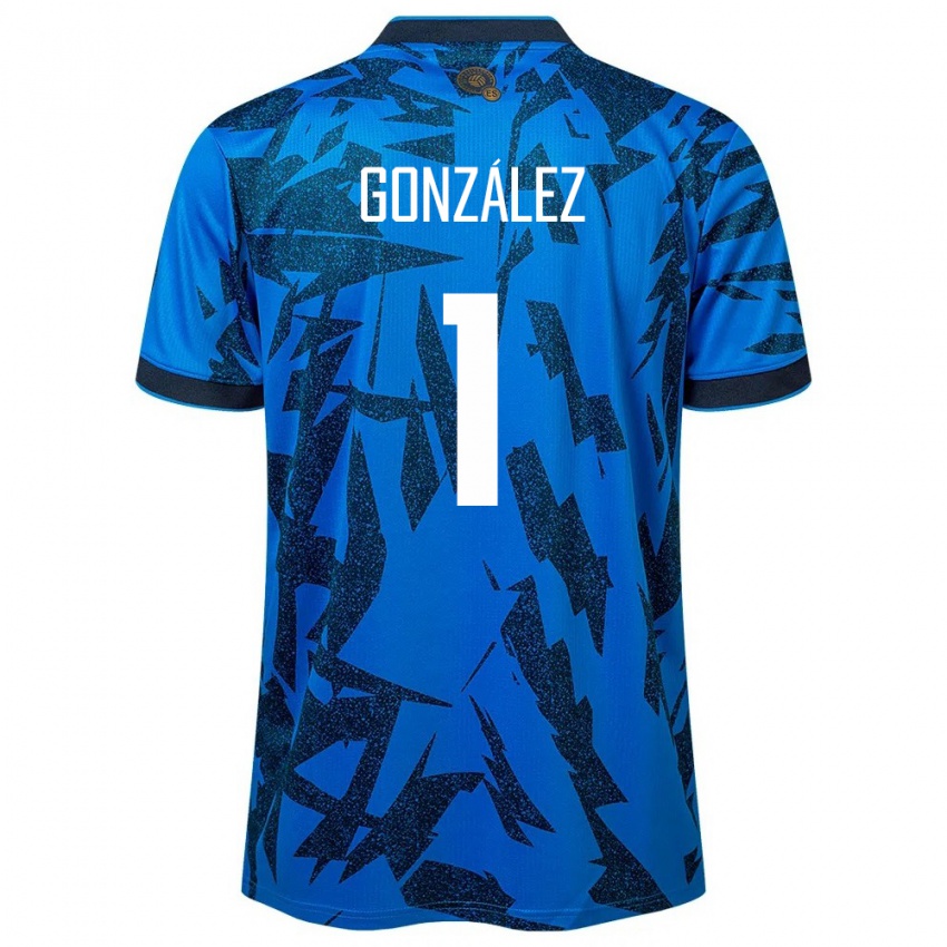 Kinder El Salvador Mario González #1 Blau Heimtrikot Trikot 24-26 T-Shirt Schweiz