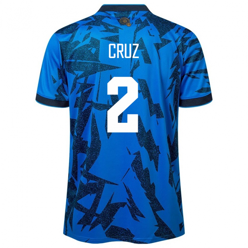 Kinder El Salvador Melvin Cruz #2 Blau Heimtrikot Trikot 24-26 T-Shirt Schweiz