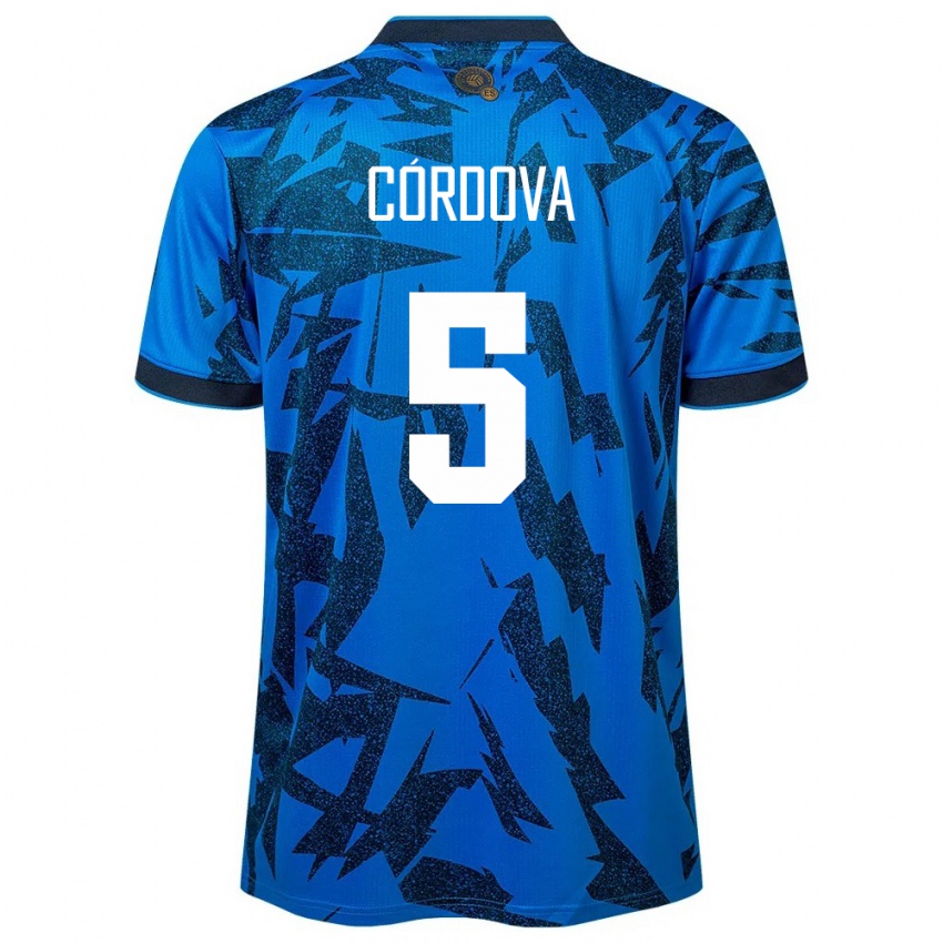 Kinder El Salvador Edwin Córdova #5 Blau Heimtrikot Trikot 24-26 T-Shirt Schweiz