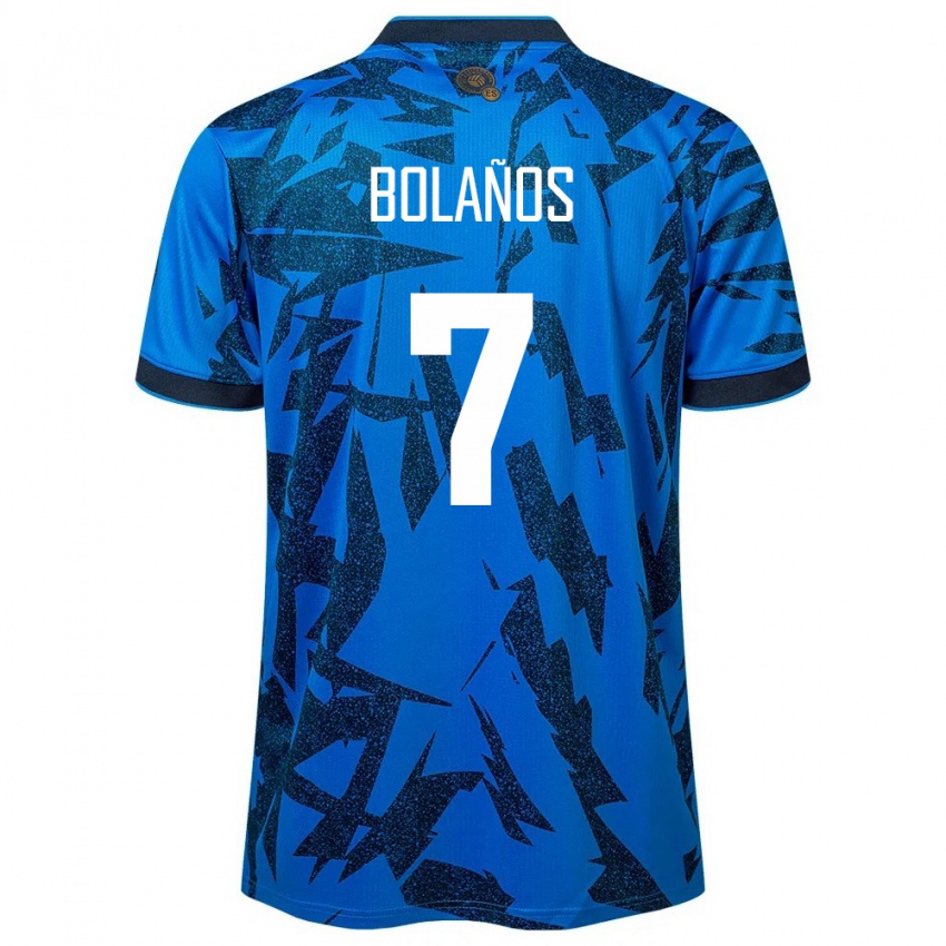 Kinder El Salvador Javier Bolaños #7 Blau Heimtrikot Trikot 24-26 T-Shirt Schweiz