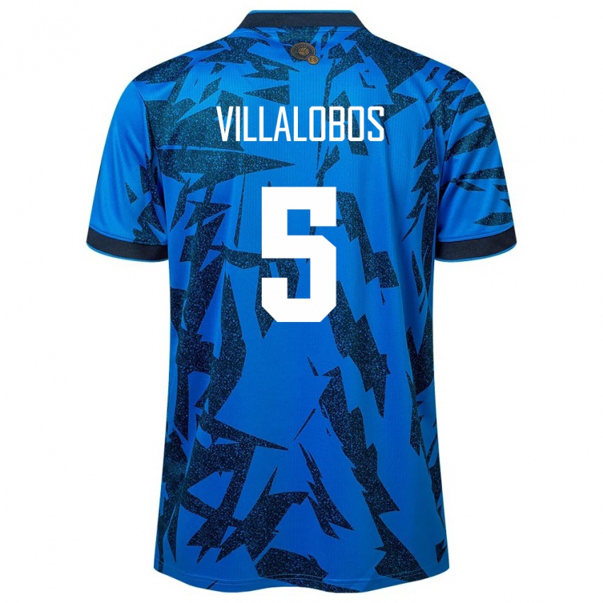 Kinder El Salvador Kristian Villalobos #5 Blau Heimtrikot Trikot 24-26 T-Shirt Schweiz