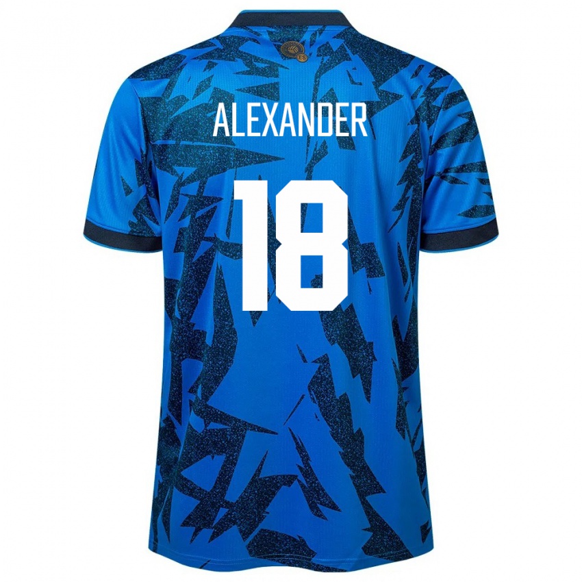 Kinder El Salvador Alexander Aguilar #18 Blau Heimtrikot Trikot 24-26 T-Shirt Schweiz