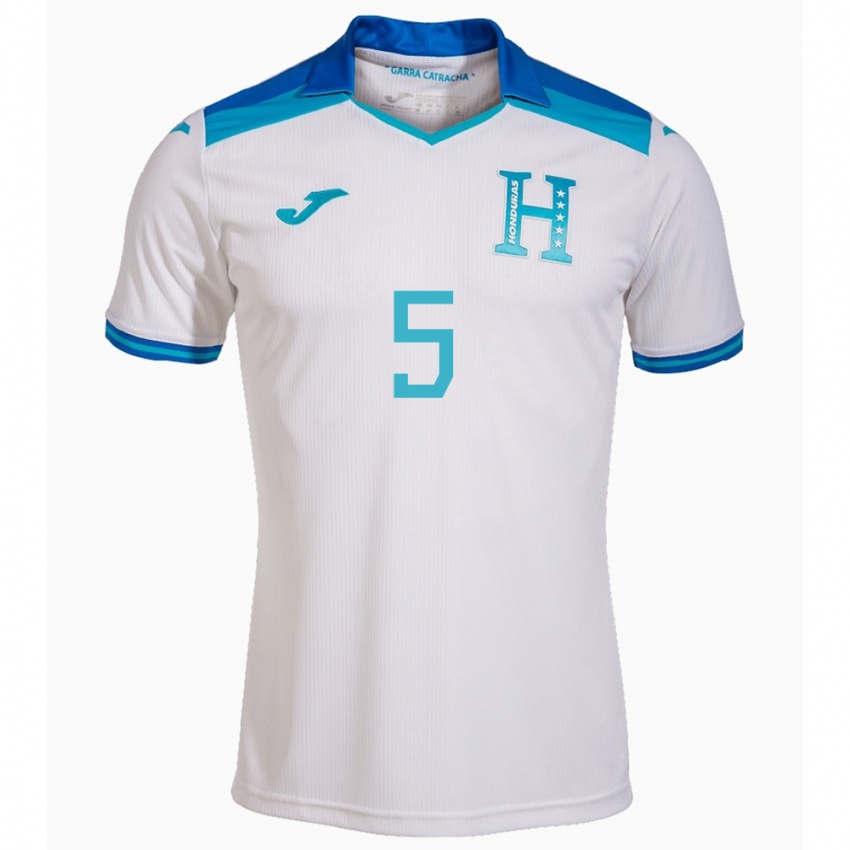 Kinder Honduras Jonathan Bueso #5 Weiß Heimtrikot Trikot 24-26 T-Shirt Schweiz