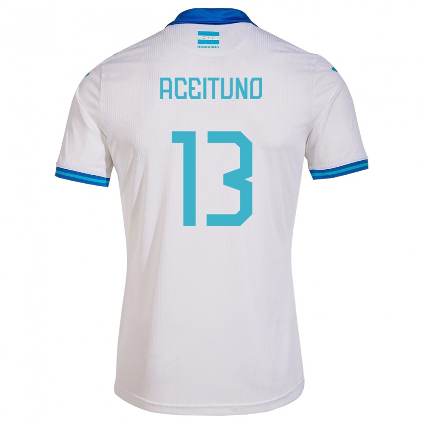 Kinder Honduras Marco Aceituno #13 Weiß Heimtrikot Trikot 24-26 T-Shirt Schweiz