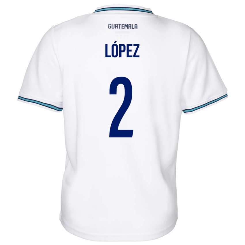 Enfant Maillot Guatemala Francisco López #2 Blanc Tenues Domicile 24-26 T-Shirt Suisse