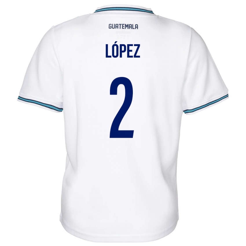 Kinder Guatemala Francisco López #2 Weiß Heimtrikot Trikot 24-26 T-Shirt Schweiz