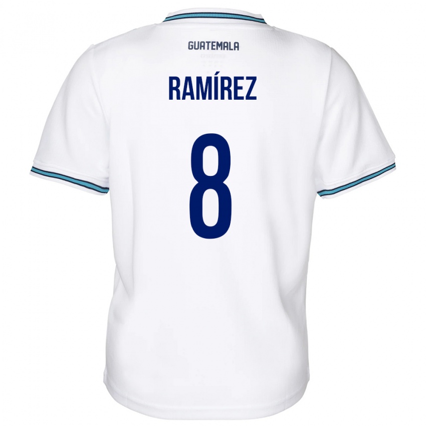 Enfant Maillot Guatemala Dennis Ramírez #8 Blanc Tenues Domicile 24-26 T-Shirt Suisse