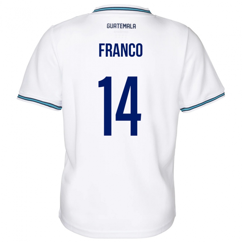 Kinder Guatemala Jonathan Franco #14 Weiß Heimtrikot Trikot 24-26 T-Shirt Schweiz