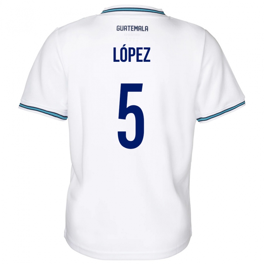 Kinder Guatemala Jeffery López #5 Weiß Heimtrikot Trikot 24-26 T-Shirt Schweiz