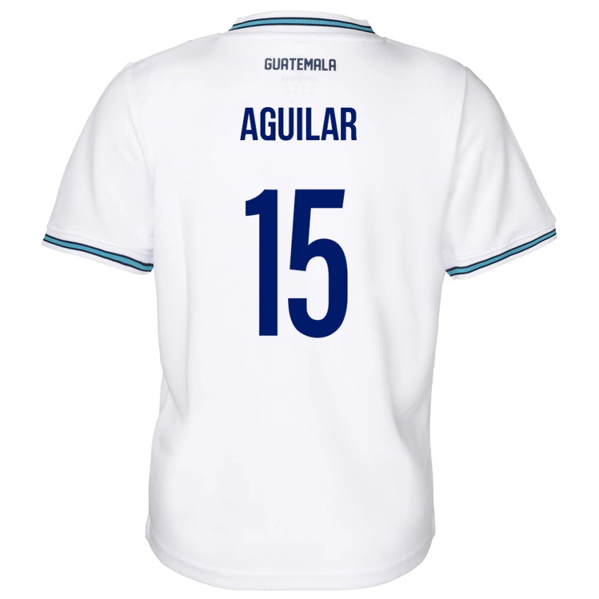 Enfant Maillot Guatemala Carlos Aguilar #15 Blanc Tenues Domicile 24-26 T-Shirt Suisse