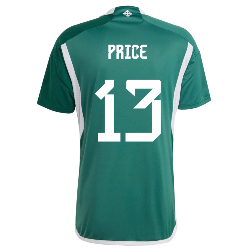 Kinder Nordirland Isaac Price #13 Grün Heimtrikot Trikot 24-26 T-Shirt Schweiz