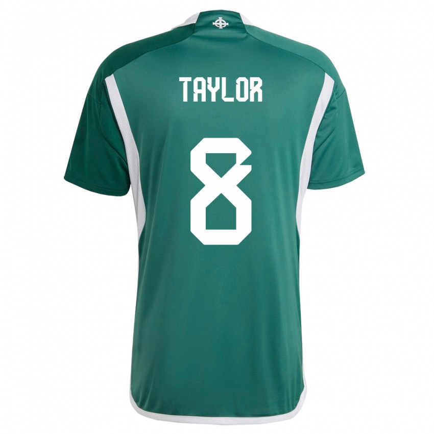 Kinder Nordirland Dale Taylor #8 Grün Heimtrikot Trikot 24-26 T-Shirt Schweiz