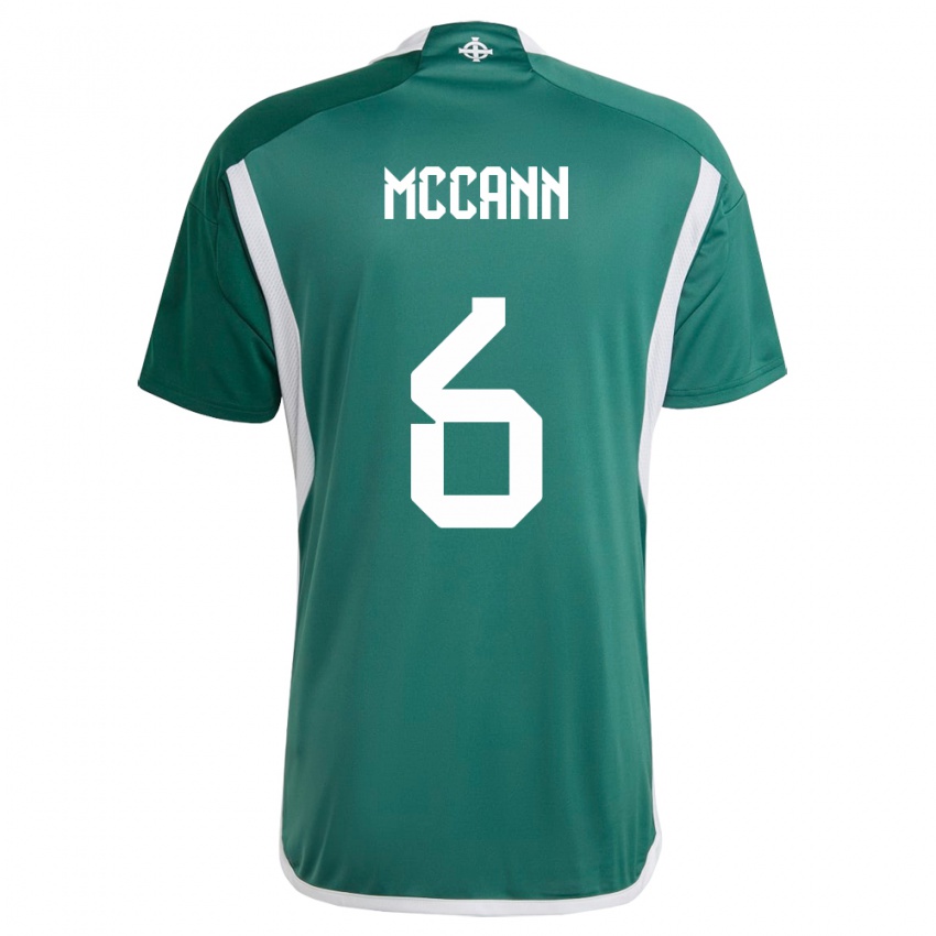 Kinder Nordirland Charlie Mccann #6 Grün Heimtrikot Trikot 24-26 T-Shirt Schweiz