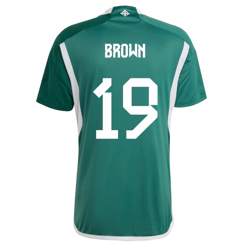 Kinder Nordirland Sean Brown #19 Grün Heimtrikot Trikot 24-26 T-Shirt Schweiz