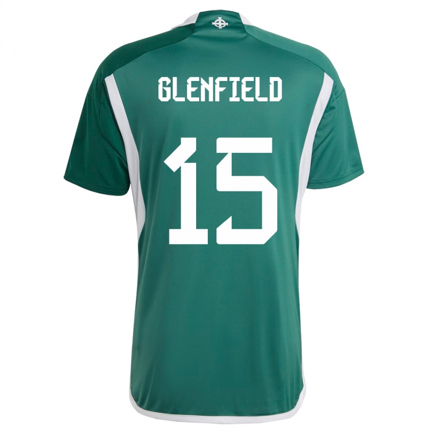 Kinder Nordirland Sam Glenfield #15 Grün Heimtrikot Trikot 24-26 T-Shirt Schweiz