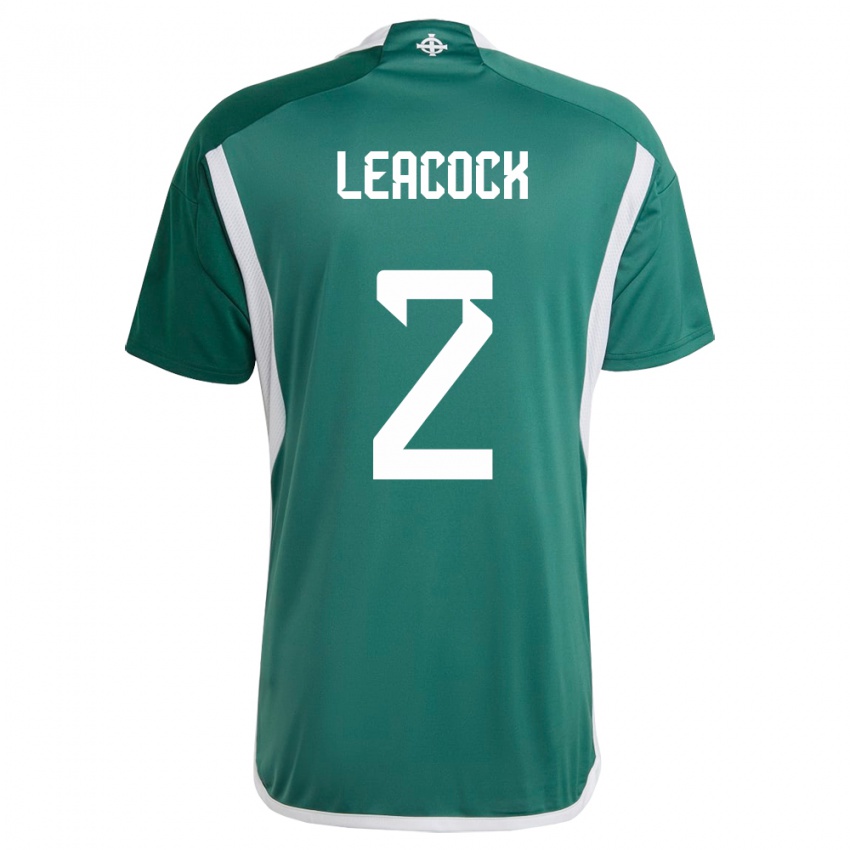 Kinder Nordirland Callum Leacock #2 Grün Heimtrikot Trikot 24-26 T-Shirt Schweiz