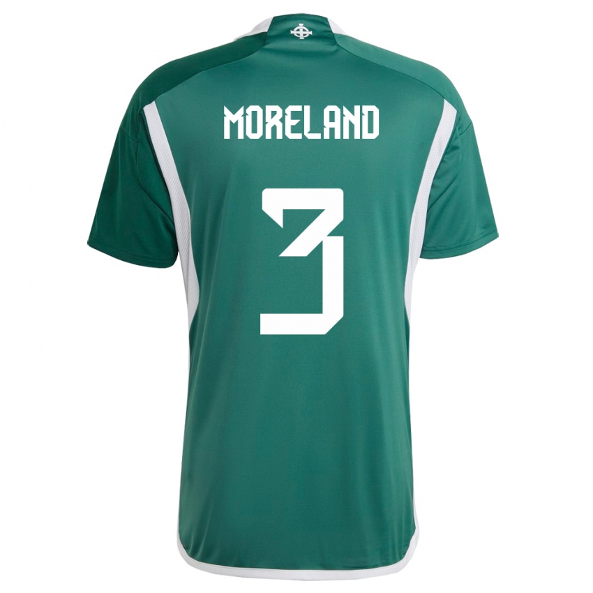 Kinder Nordirland Calum Moreland #3 Grün Heimtrikot Trikot 24-26 T-Shirt Schweiz