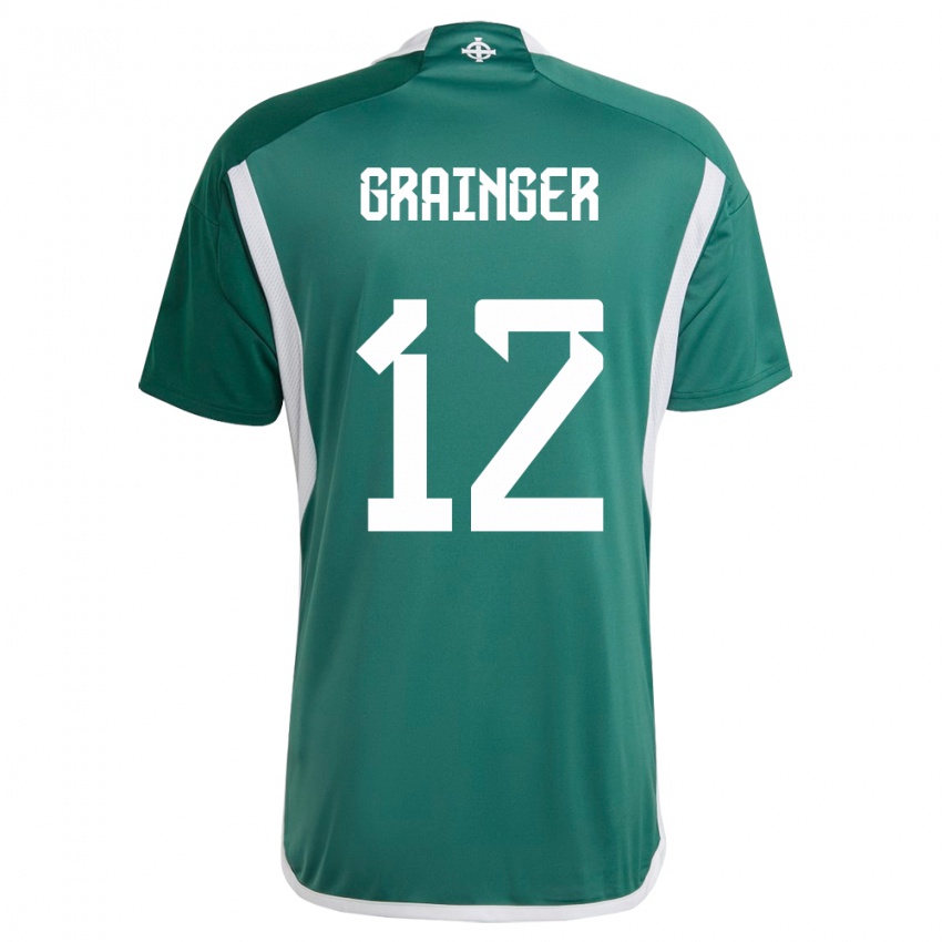 Kinder Nordirland Owen Grainger #12 Grün Heimtrikot Trikot 24-26 T-Shirt Schweiz