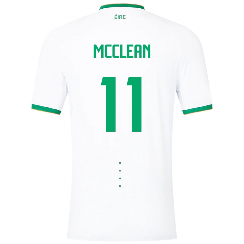 Kinder Irische James Mcclean #11 Weiß Auswärtstrikot Trikot 24-26 T-Shirt Schweiz