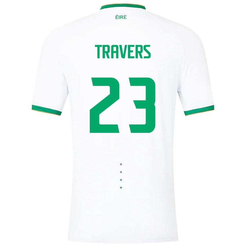 Kinder Irische Mark Travers #23 Weiß Auswärtstrikot Trikot 24-26 T-Shirt Schweiz