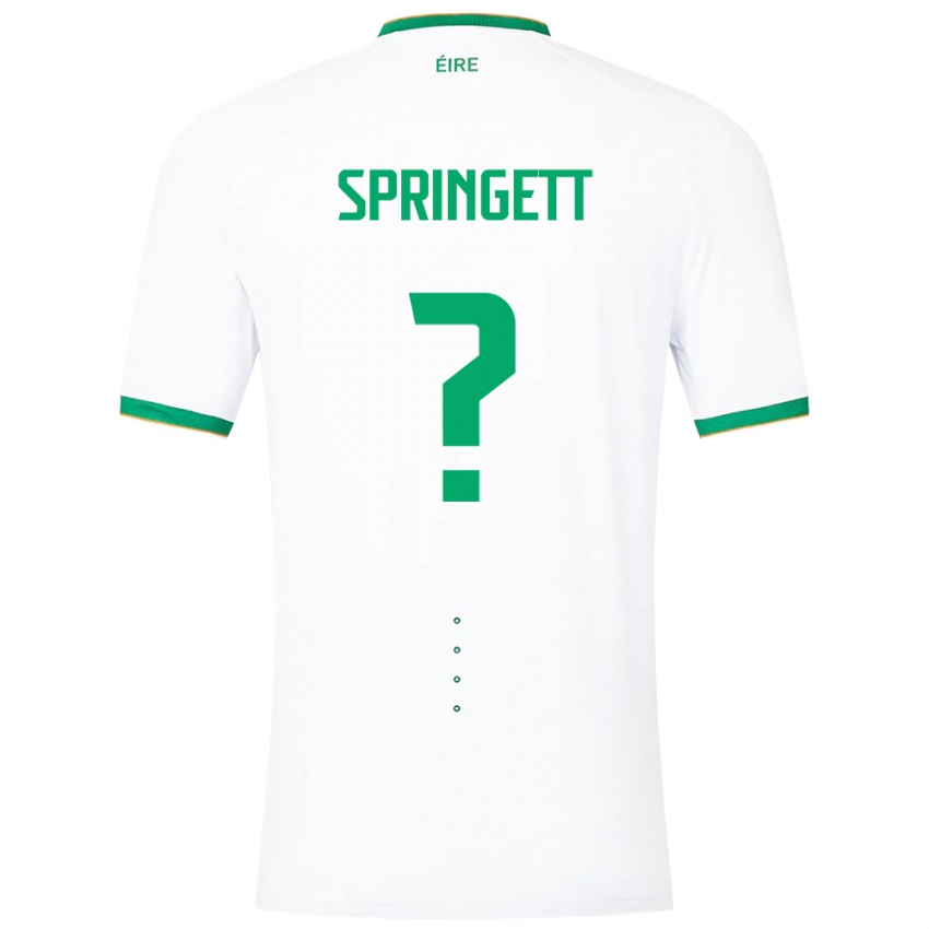 Kinder Irische Tony Springett #0 Weiß Auswärtstrikot Trikot 24-26 T-Shirt Schweiz