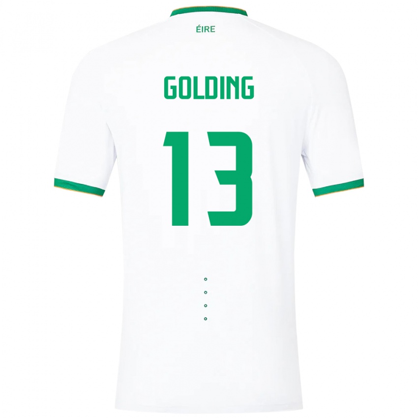 Kinder Irische James Golding #13 Weiß Auswärtstrikot Trikot 24-26 T-Shirt Schweiz