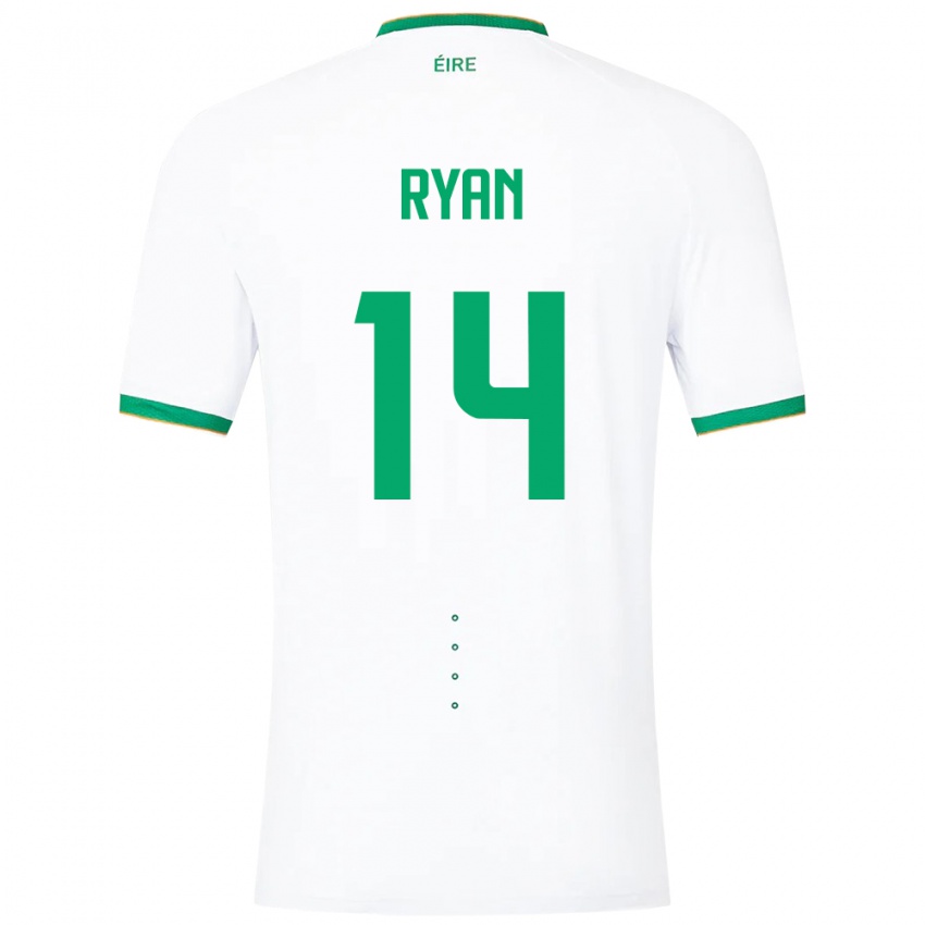 Kinder Irische John Ryan #14 Weiß Auswärtstrikot Trikot 24-26 T-Shirt Schweiz