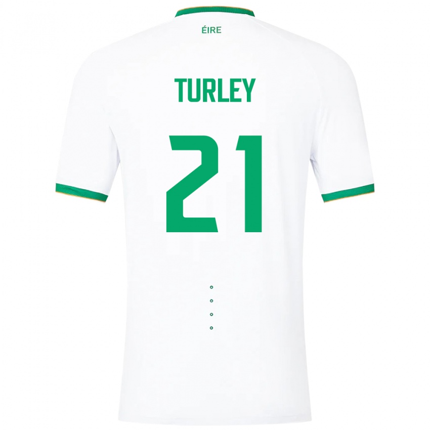 Kinder Irische Freddie Turley #21 Weiß Auswärtstrikot Trikot 24-26 T-Shirt Schweiz