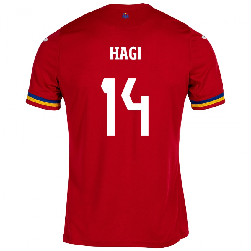 Kinder Rumänische Ianis Hagi #14 Rot Auswärtstrikot Trikot 24-26 T-Shirt Schweiz