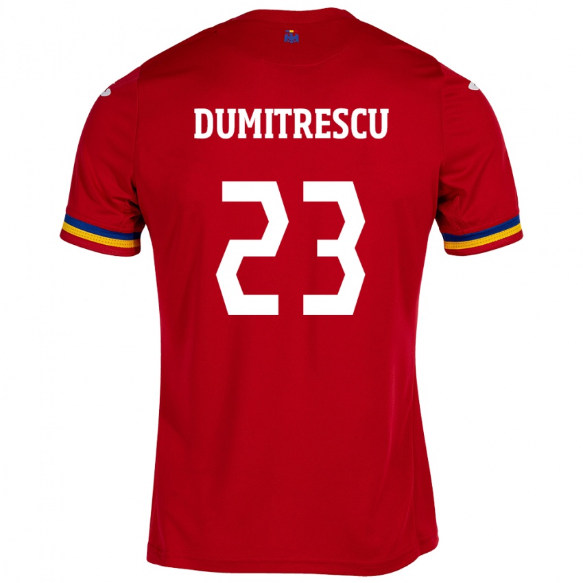 Kinder Rumänische Andres Dumitrescu #23 Rot Auswärtstrikot Trikot 24-26 T-Shirt Schweiz