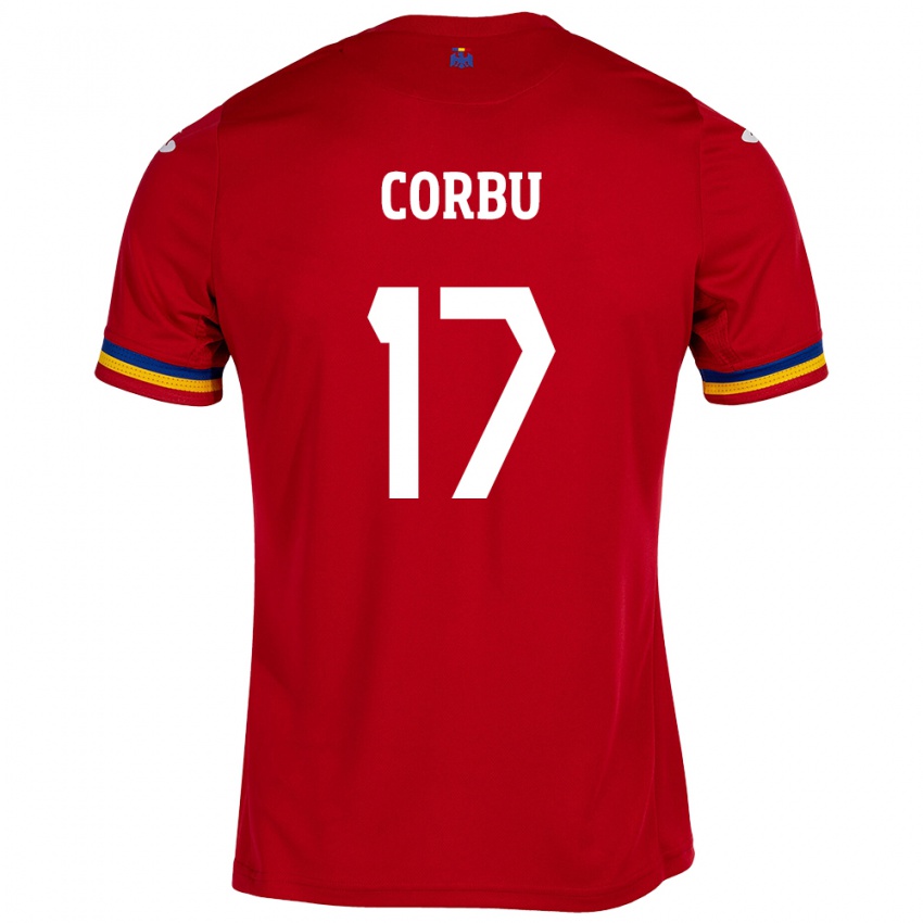 Kinder Rumänische Marius Corbu #17 Rot Auswärtstrikot Trikot 24-26 T-Shirt Schweiz