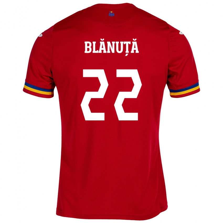 Kinder Rumänische Vladislav Blănuță #22 Rot Auswärtstrikot Trikot 24-26 T-Shirt Schweiz